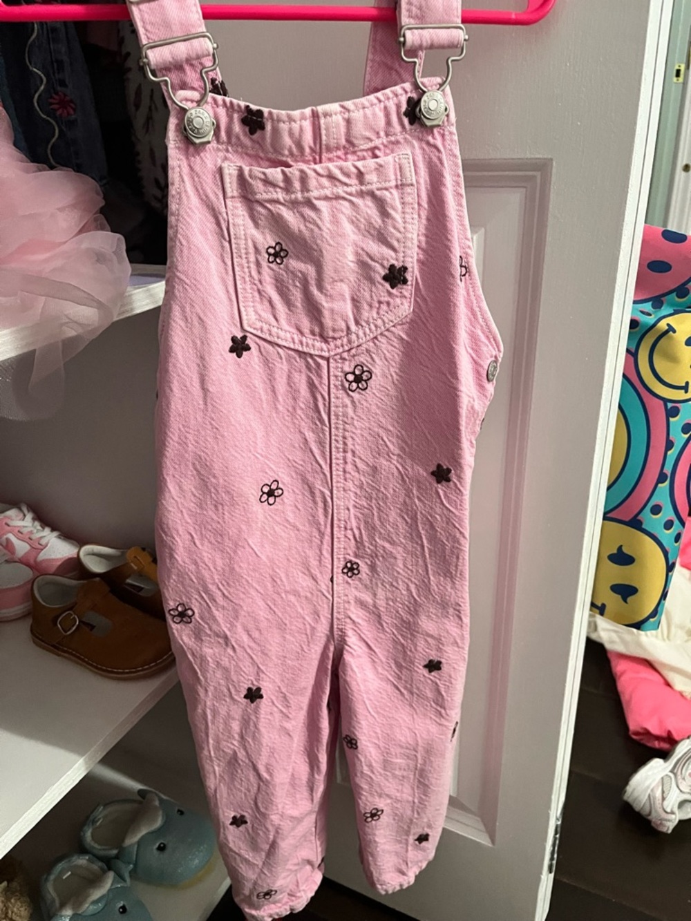 Zara Pink Floral Print Overalls for Kids